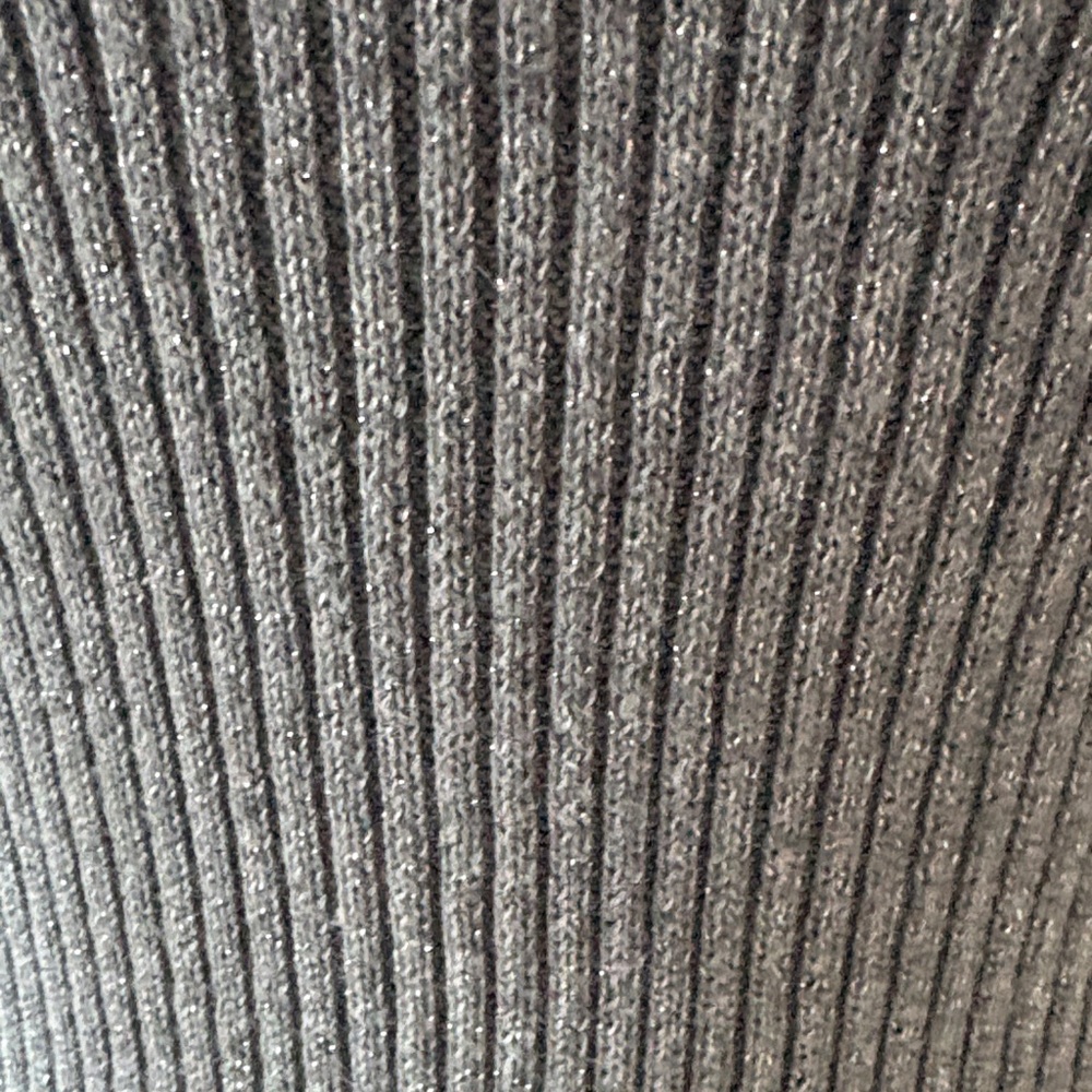 Basic Editions Metallic Ribbed Knit Sweater — Silver - Picture 7 of 9